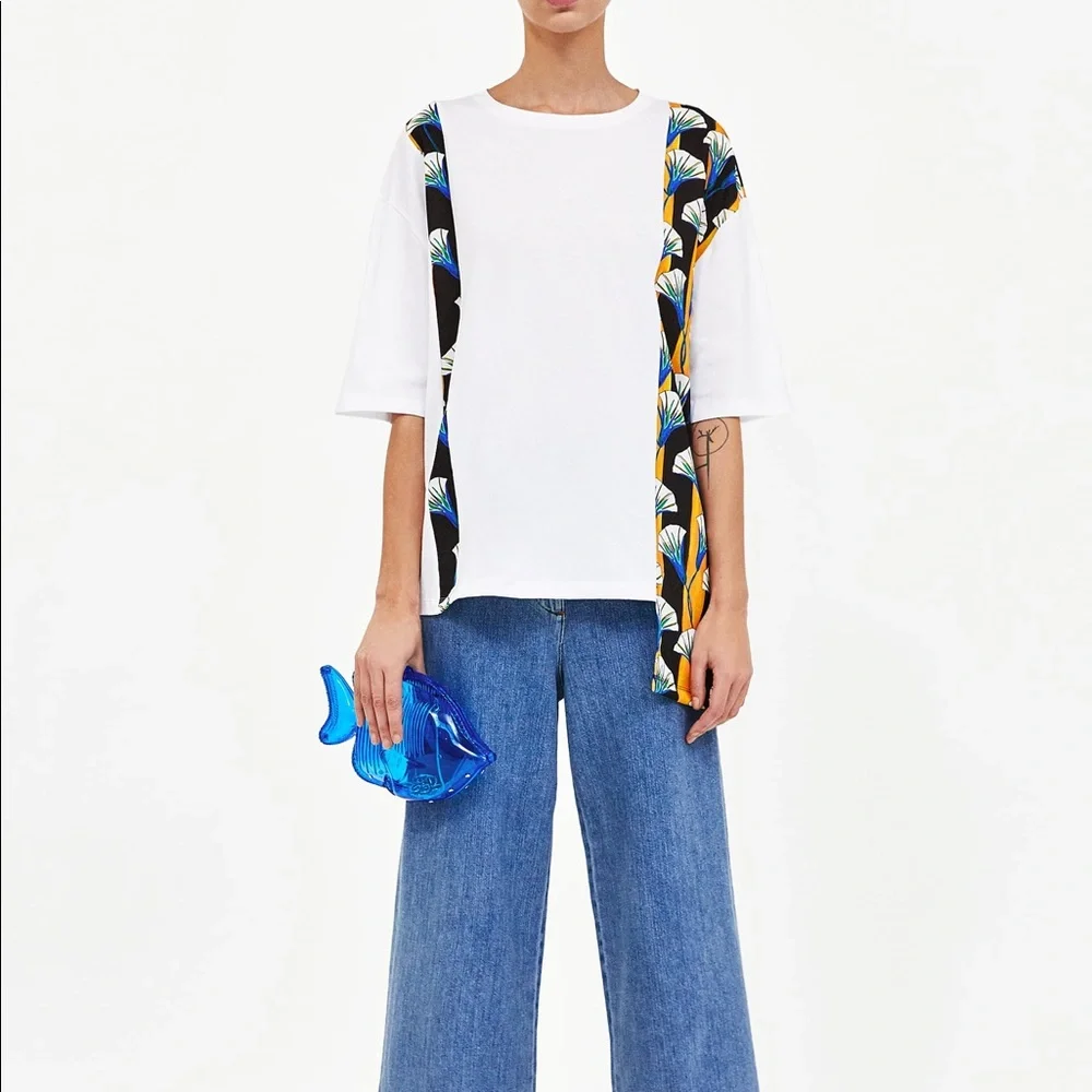 Zara Women's White Floral Top SzM - Picture 1 of 8